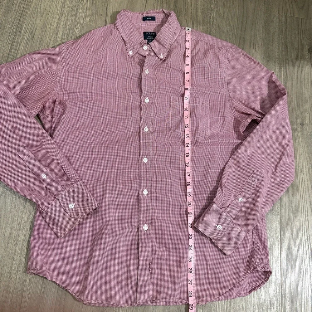 J. Crew Flex Cotton Blend Slim Fit Red Long Sleeve Button Down Men's Size XL